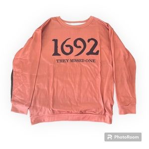 Comstylish Crew Neck Witch Sweatshirt Large (medium) Coral Black